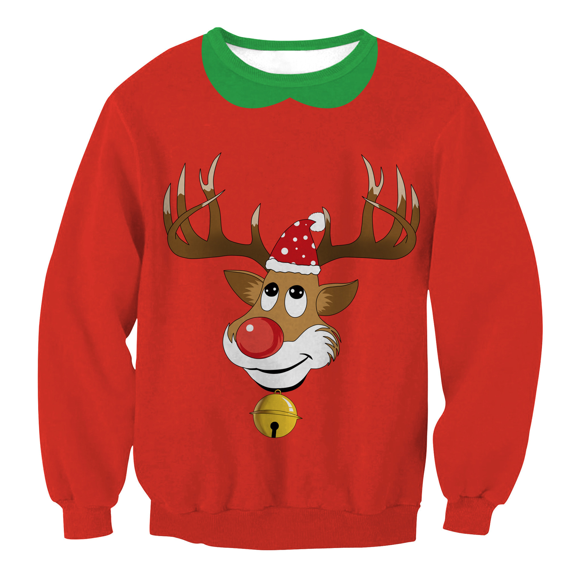 Autumn Winter Fashion Ugly Christmas Sweater Santa Elf Funny Pullover Womens Mens Print Sweaters Tops Clothing - Image 7