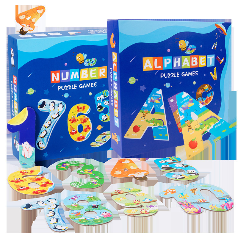 Large Block Digital Puzzle Toys Children's Letters Puzzle Cognitive Paper Educational Toys - Image 5