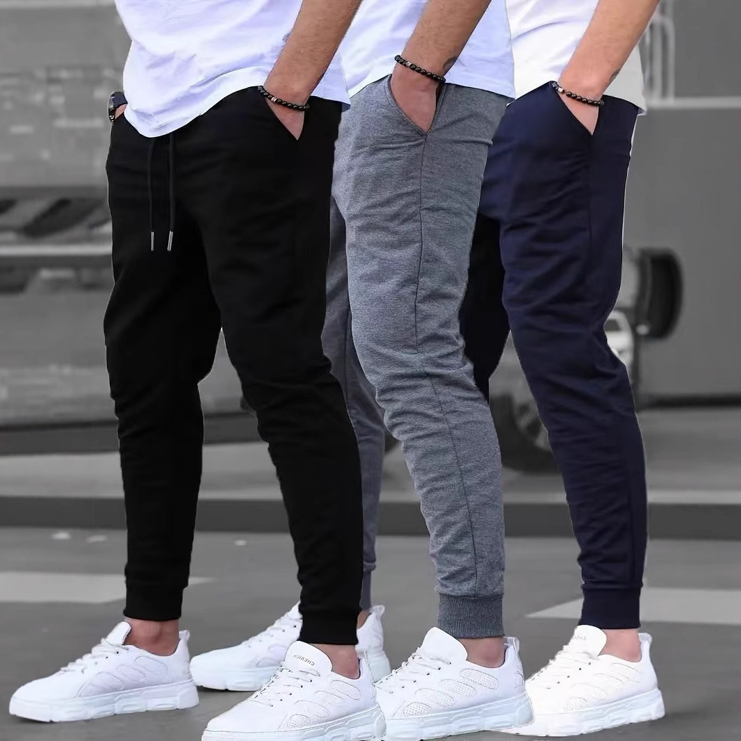 Mens Pants European And American High-Street Retro Casual Terry Cloth Style - Image 2
