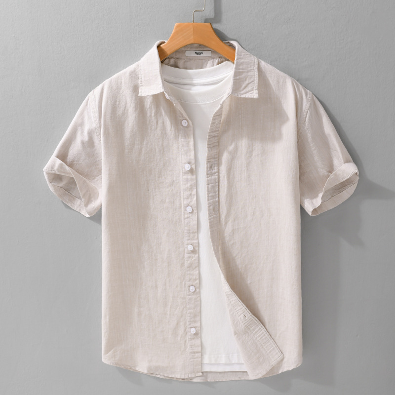 Summer Mens Clothing Simple Versatile Short-sleeve Shirt - Image 3