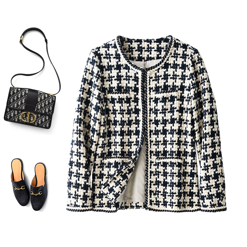Houndstooth Small Fragrance Jacket Women Clothing - Image 2