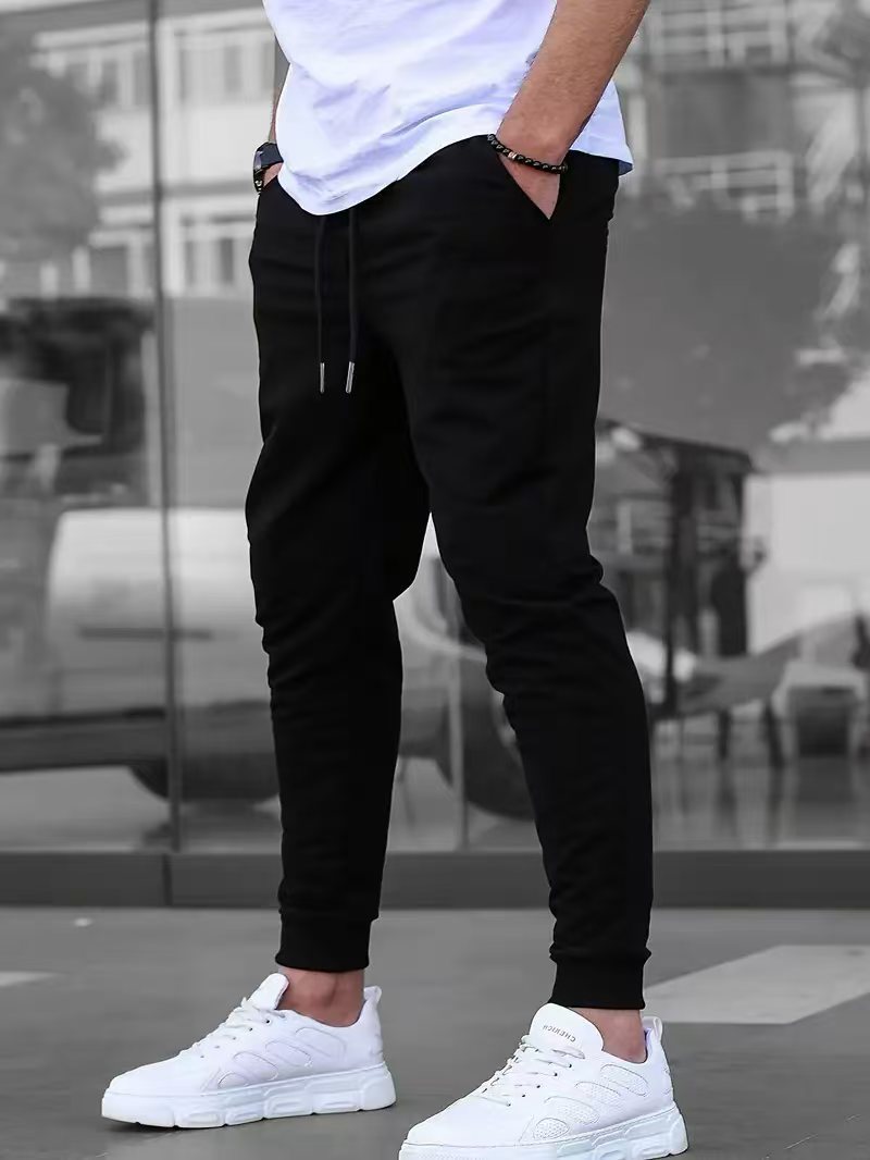 Mens Pants European And American High-Street Retro Casual Terry Cloth Style - Image 7