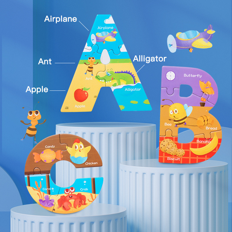 Large Block Digital Puzzle Toys Children's Letters Puzzle Cognitive Paper Educational Toys - Image 4