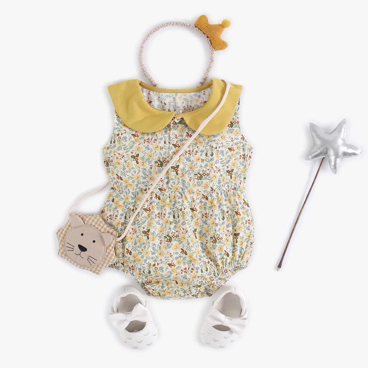 Summer Fashion Baby Clothing Floral Baby One-piece Pants - Image 4