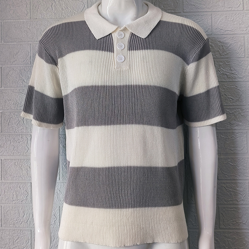Mens Clothing Summer Fashion Lapel Sweater Short Sleeve Men Clothing Men Wears - Image 8