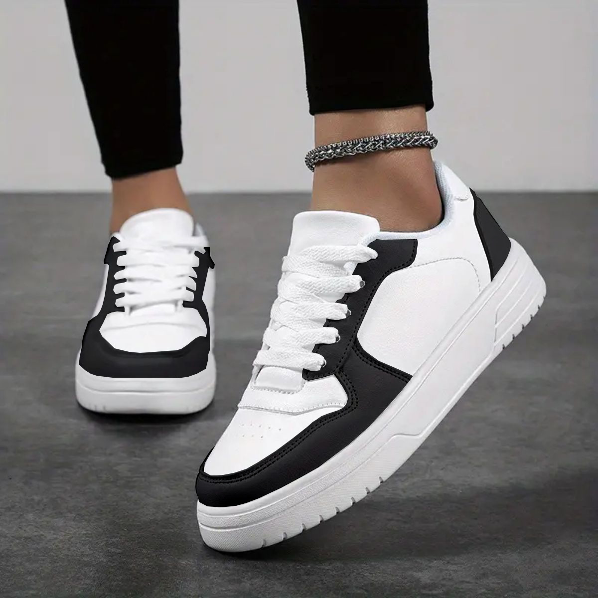 Beginner Mens Shoes Sneakers Mens Leather Upper Breathable Sports Casual Shoes - Image 3