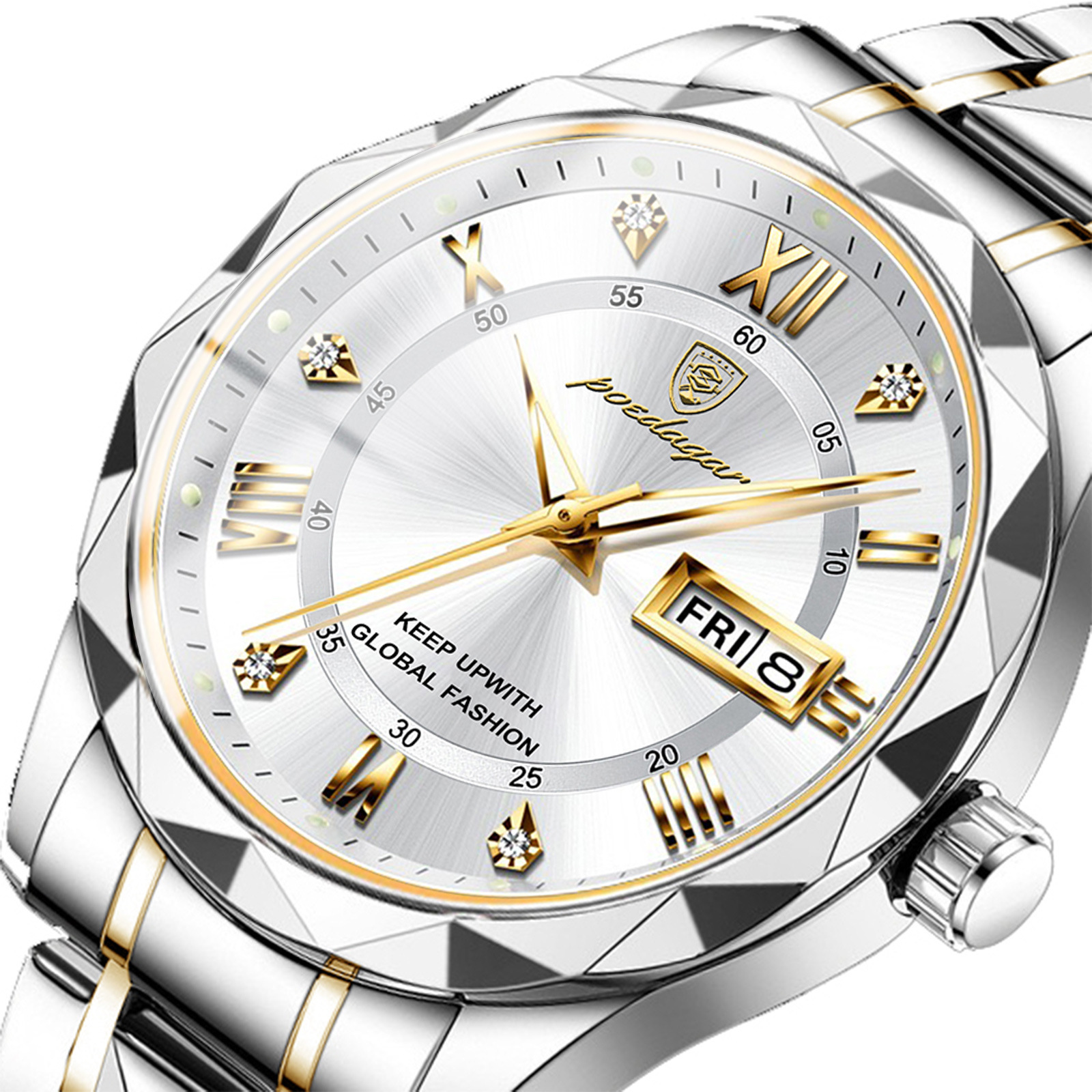 Mens Watch Leather Strap Quartz Movement - Image 5