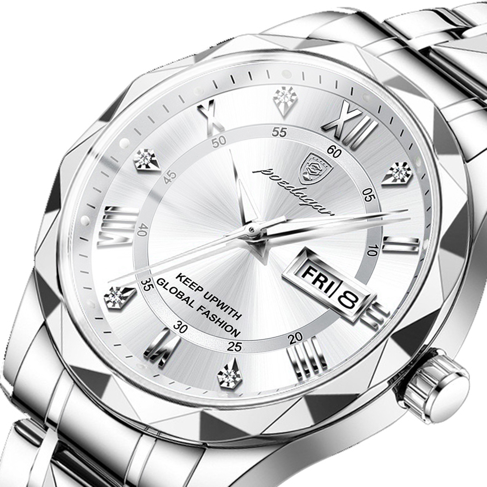 Mens Watch Leather Strap Quartz Movement - Image 10